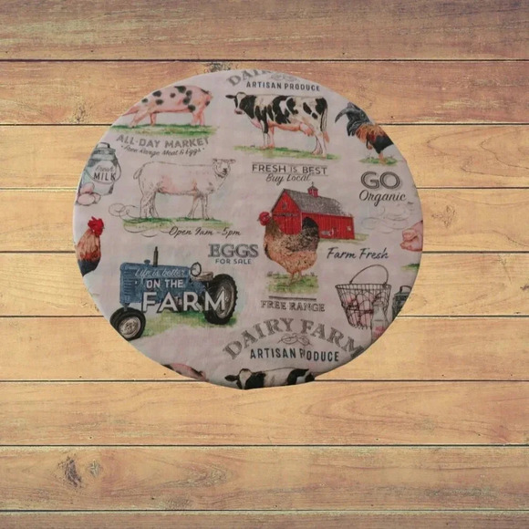 Kitchenaid Bowl Cover, Reversible Farm and Red Gingham - Picture 2 of 6